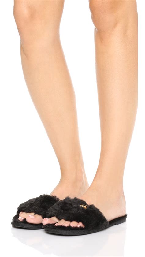 MICHAEL Michael Kors Jet Set Faux Fur Slide Slippers 